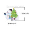Picture of Three-ply Board Sewing Buttons Scrapbooking Two Hole Christmas Snowman White & Green Christmas Tree Pattern 36mm(1 3/8") x 30mm(1 1/8"), 50 PCs