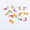 Image de Bouton de Couture en Contre-Plaqué Deux Trous Chaussettes de Noël Couleur au Hasard 29mm x 18mm, 50 Pcs
