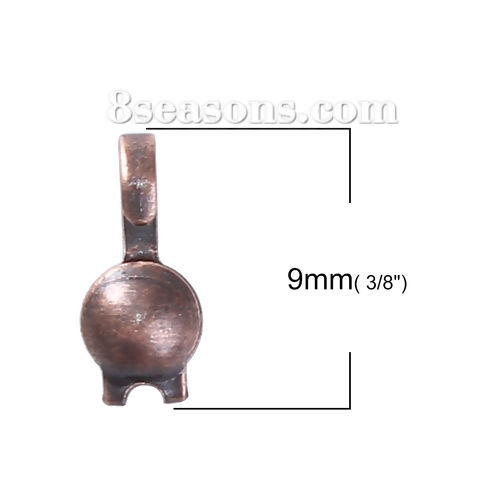 Picture of Iron Based Alloy Bead Tips (Knot Cover) Clamshell Antique Copper 9mm x 5mm, 1000 PCs