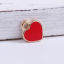 Imagen de Zamak Poker Colgantes Charms Chapado en Oro Rojo Corazón Esmalte 8mm x 7mm, 50 Unidades