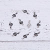 Bild von Zinklegierung Musik Charms Musik Note Silberfarbe Schwarz Transparent Strass Emaille 22mm x 10mm, 20 Stück