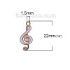 Picture of Zinc Based Alloy Music Charms Musical Note Gold Plated White Clear Rhinestone Enamel 22mm( 7/8") x 10mm( 3/8"), 20 PCs
