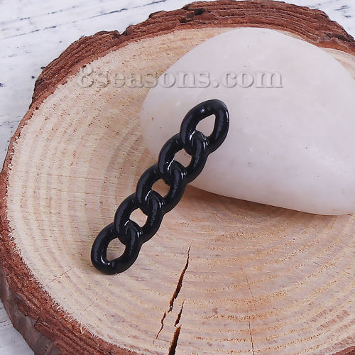 Immagine di Lega di Zinco Catena Ciondoli Nero 35mm x 8mm , 10 Pz