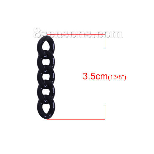 Immagine di Lega di Zinco Catena Ciondoli Nero 35mm x 8mm , 10 Pz
