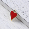 Picture of Zinc Based Alloy Poker/Paper Card/Game Card Charms Gold Plated Red Heart Enamel 17mm( 5/8") x 12mm( 4/8"), 20 PCs