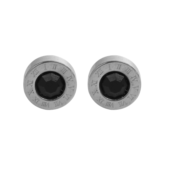 304ステンレス鋼 イヤリング シルバートーン 円形 15mm x 9mm、 ワイヤーサイズ: （20号）、 3 ペア の画像
