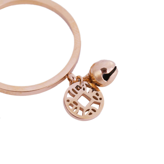 Imagen de 304 Acero Inoxidable No Ajustable Anillos Oro Rosa Cascabel 18.3mm(US Size 8), 1 Unidad
