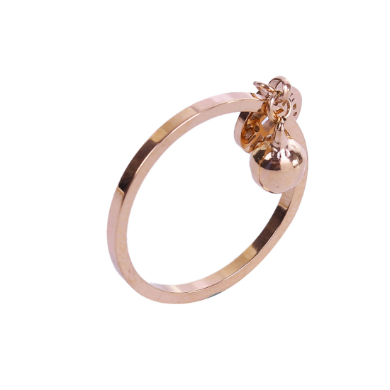 Imagen de 304 Acero Inoxidable No Ajustable Anillos Oro Rosa Cascabel 18.3mm(US Size 8), 1 Unidad