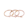 Изображение 304 Нержавеющая Сталь Нерегулируемый Кольца Розово-золотой Сердце 17.5мм(Американский Размер 7), 1 Комплект(3шт/Комплект)