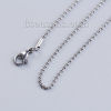 Picture of 316L Stainless Steel Ball Chain Necklace Silver Tone 46.5cm(18 2/8") long, Chain Size: 1.5mm, 3 PCs