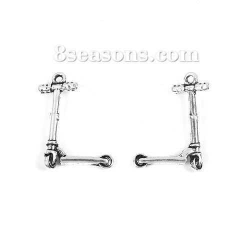 Imagen de Zamak Colgantes Charms Scooter Plata Antigua 23mm x 16mm, 20 Unidades