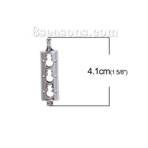 Image de Pendentifs Médaillon Porte Perle de Vœux en Alliage de Zinc Colonne Bonhomme de Neige de Noël Pouvoir Ouvrir Argent Mat (Taille de Perle Compatible: 8mm) 41mm x 11mm, 2 Pcs