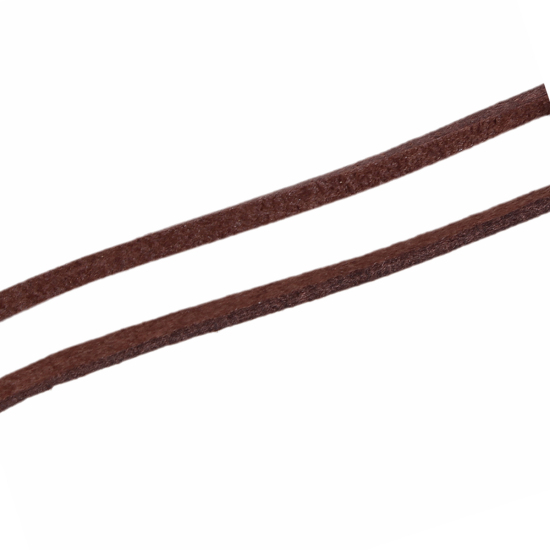 Bild von Veloursleder Velvet Schnur Kaffeebraun 2.5mm, 5 Strange(ca. 5M/Strang)