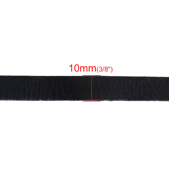 Bild von Rindleder Schnur Schwarz 10mm, 1 Meter