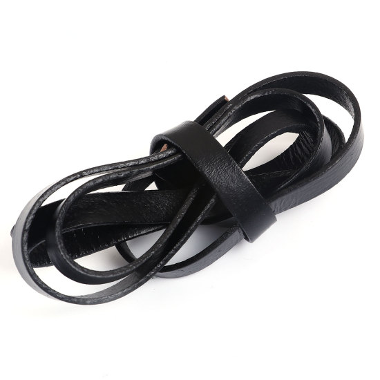 Bild von Rindleder Schnur Schwarz 10mm, 1 Meter