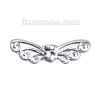 Picture of Zinc Based Alloy Spacer Beads Wing Silver Plated 22mm x 7mm, Hole: Approx 1.4mm, 100 PCs