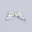 Picture of Zinc Based Alloy Spacer Beads Wing Silver Plated 19mm x 8mm, Hole: Approx 1.2mm, 10 PCs