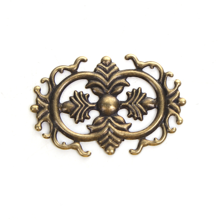 Imagen de Zamak Adornos Tono Bronce Filigrana Tallado 35mm x 23mm, 50 Unidades