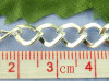 Picture of Alloy Link Curb Chain Findings Silver Plated 7x8mm(2/8"x3/8"), 2 M