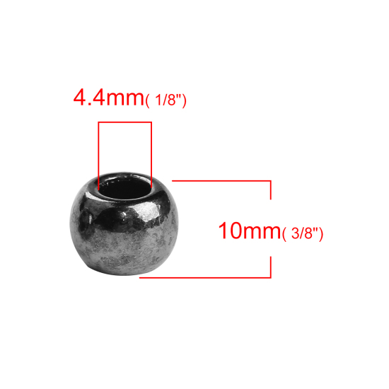 Immagine di Lega di Zinco Separatori Perline Tondo Bronzo Duro Circa 10mm Dia, Foro:Circa 4.4mm, 50 Pz