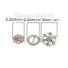 Picture of Zinc Based Alloy Slide Beads At Random Mixed Rhinestone About 3cm x2.5cm(1 1/8" x1") 2.2cm x2.2cm( 7/8" x 7/8") 2.2cm x2.1cm( 7/8" x 7/8"), Hole:Approx 15mm x 3mm 14.5mm x2.7mm 14mm x6.5mm, 1 Packet(3 PCs)