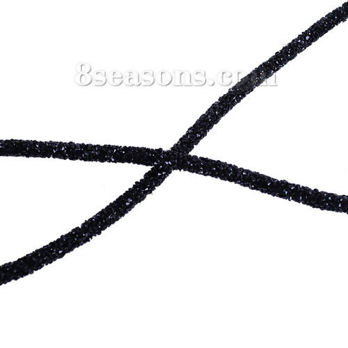 Bild von Acryl + Strass Schnur Schwarz 6mm, 2 Meter