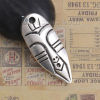 Picture of Zinc Based Alloy Boho Chic Pendants Face Antique Silver Color 40mm(1 5/8") x 15mm( 5/8"), 10 PCs