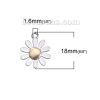 Picture of Zinc Based Alloy Charms Gold Plated Silver Tone Two Tone Daisy Flower 18mm x 15mm, 5 PCs