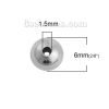 Picture of Brass Spacer Beads Metallic Ball Silver Tone About 6mm( 2/8") Dia, Hole: Approx 1.5mm, 50 PCs                                                                                                                                                                 