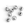Picture of Brass Spacer Beads Metallic Ball Silver Tone About 6mm( 2/8") Dia, Hole: Approx 1.5mm, 50 PCs                                                                                                                                                                 