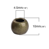 Picture of Zinc Based Alloy European Style Large Hole Charm Beads Round Antique Bronze About 10mm( 3/8") Dia, Hole: Approx 4.5mm, 50 PCs