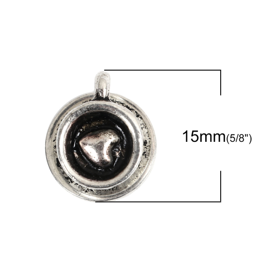 Imagen de Zamak Colgantes Charms Taza Plata Antigua 15mm x 13mm, 10 Unidades