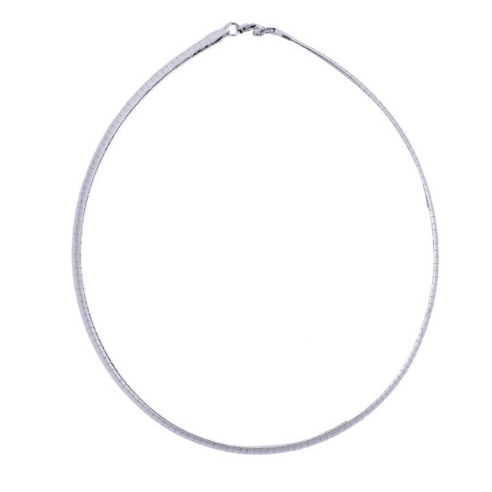 Image de Collier Tour de Cou en 304 Acier Inoxydable Argent Mat Rond 45cm Long, 1 Pièce