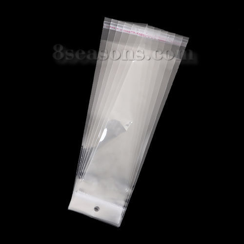 Bild von ABS Plastik Selbstklebender Beutel Rechteck Transparent (Verfügbar Raum: 18cmx5.1cm) 22.6cm x 5.1cm, 300 Stück