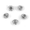 Picture of Zinc Based Alloy Spacer Beads Round Antique Silver Color Flower About 14mm Dia, Hole: Approx 1.8mm, 20 PCs