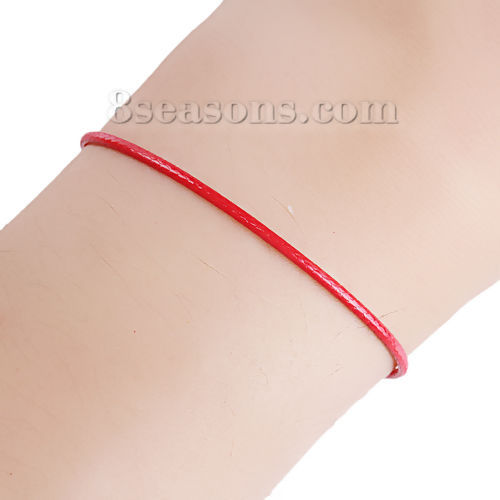 Picture of Wax Cord Braiding Bracelets Red 19.5cm(7 5/8") long, 20 PCs