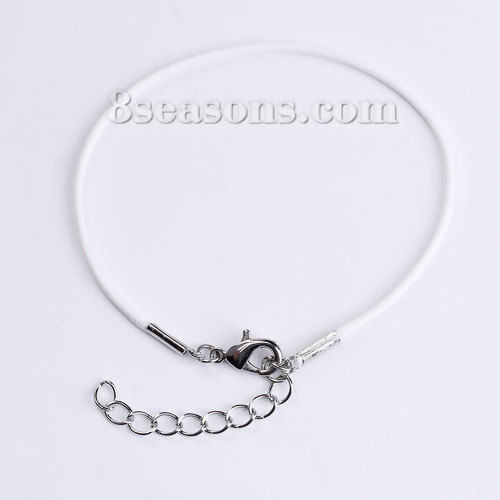 Picture of Wax Cord Braiding Bracelets White 18.5cm(7 2/8") long, 20 PCs