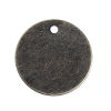 Picture of Iron Based Alloy Charms Round Disc Antique Bronze 8mm( 3/8") Dia, 300 PCs