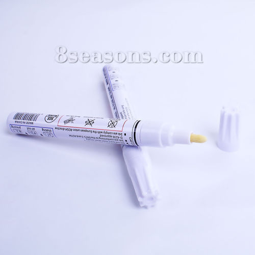 Picture of Hand Painted Plastic Marker Pen White 14.2cm(5 5/8"), 3 PCs