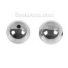 Picture of Brass Spacer Beads Metallic Ball Silver Tone About 12mm( 4/8") Dia, Hole: Approx 1.8mm, 20 PCs                                                                                                                                                                