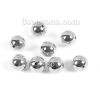 Picture of Brass Spacer Beads Metallic Ball Silver Tone About 12mm( 4/8") Dia, Hole: Approx 1.8mm, 20 PCs                                                                                                                                                                