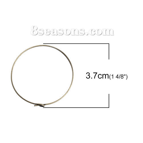 Picture of Iron Based Alloy Wine Glass Charms Round Antique Bronze 37mm(1 4/8") x 37mm(1 4/8"), 50 PCs