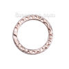 Picture of Brass Hammered Charms Circle Ring Rose Gold 11mm( 3/8") Dia, 5 PCs                                                                                                                                                                                            