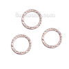 Picture of Brass Hammered Charms Circle Ring Rose Gold 11mm( 3/8") Dia, 5 PCs                                                                                                                                                                                            