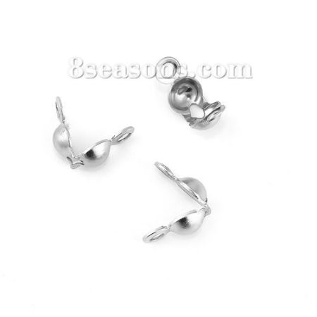 Picture of Stainless Steel Bead Tips Clamshell With Closed Loops  