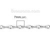 Picture of 304 Stainless Steel Anklets Heart Silver Tone 23cm(9") long, Chain Size: 7x4mm( 2/8" x 1/8"), 1 Piece