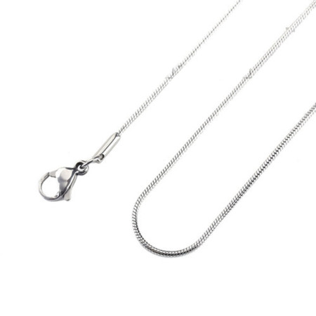 Immagine di Collana All'Ingrosso, Catena di Serpente Tono Argento 304 Acciaio Inossidabile, Unisex Minimalista Regalo Gioielli Per Rivenditore, 51cm Lunghezza, Dimensione della Catena: 1.2mm, 1 Pz