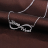 Picture of 304 Stainless Steel Necklace Silver Tone Infinity Symbol Message " Best Friends " 49cm(19 2/8") long, 1 Piece