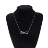 Picture of 304 Stainless Steel Necklace Silver Tone Infinity Symbol Message " Best Friends " 49cm(19 2/8") long, 1 Piece