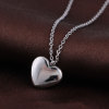 Picture of 304 Stainless Steel Necklace Silver Tone Heart 45cm(17 6/8") long, 1 Piece